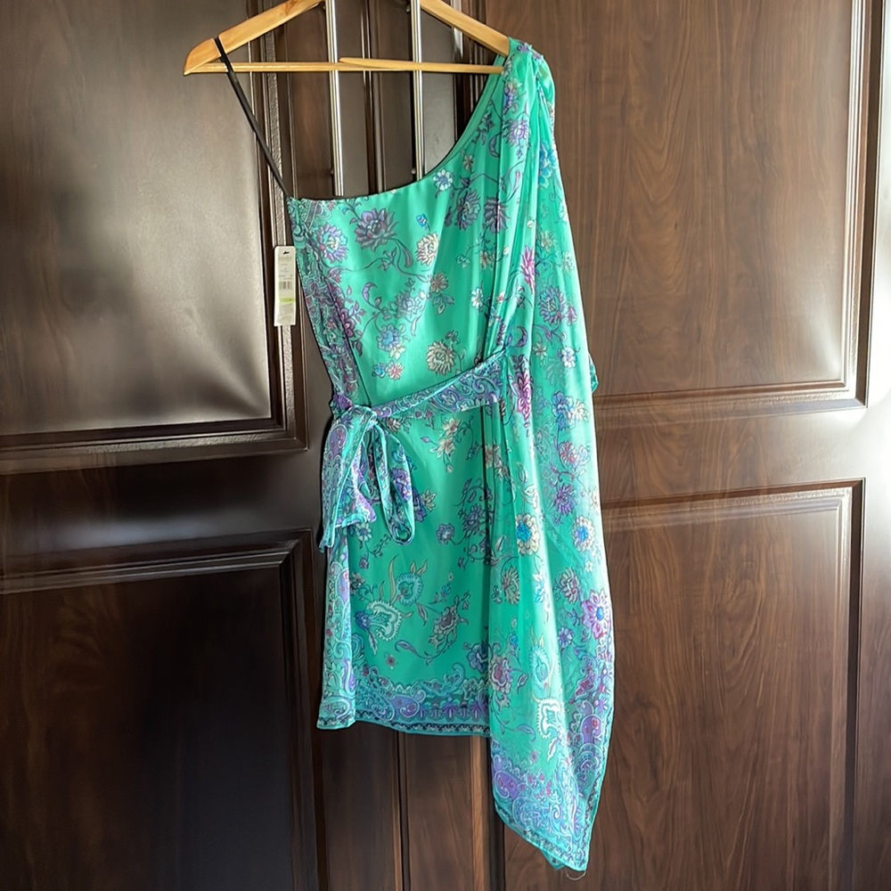Brand new with tags - laundry by shelli segal one shoulder dress green floral